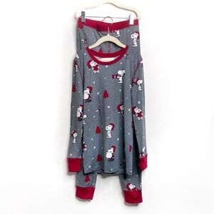 Munki Munki x Peanuts Santa Holiday 2 Piece Pajama Set